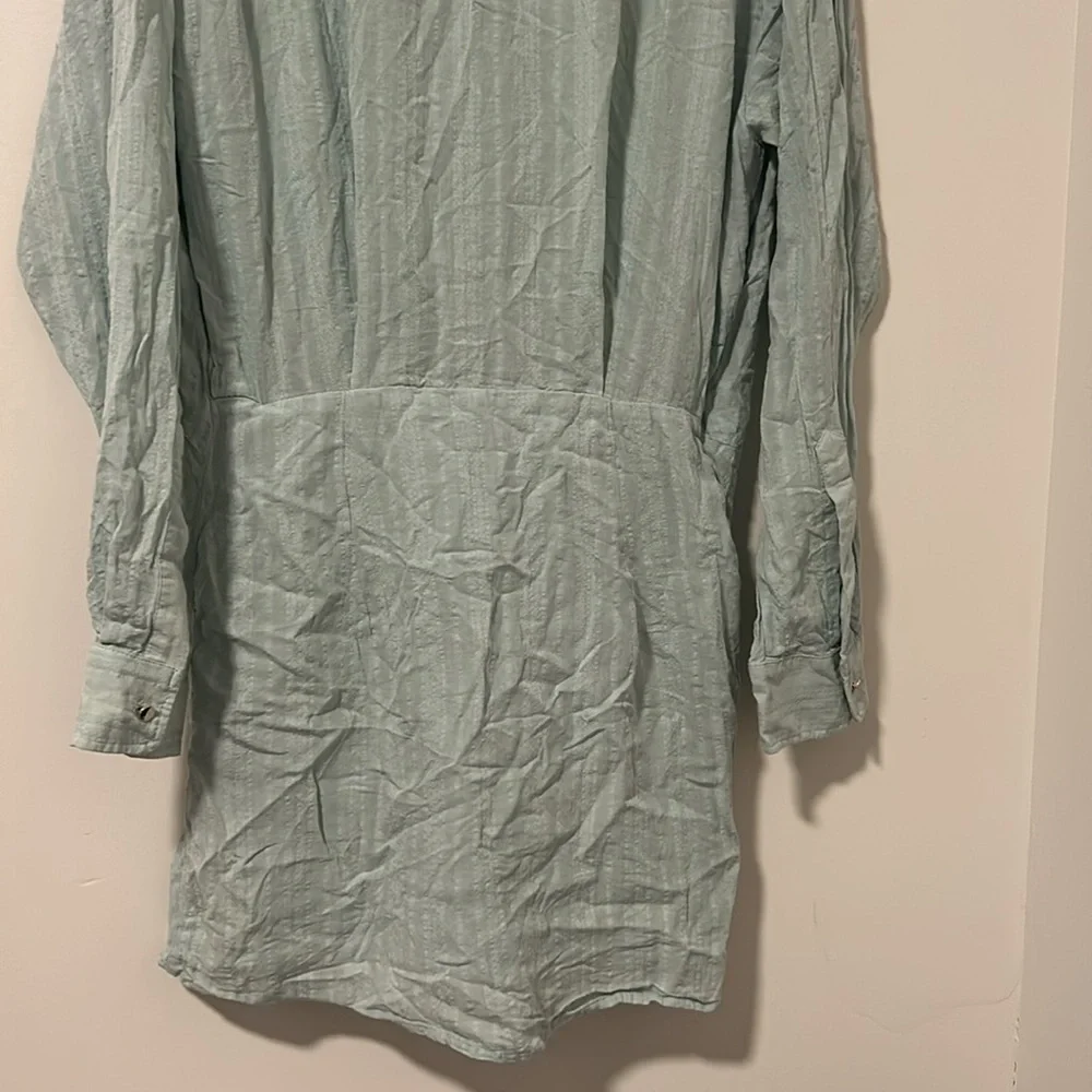 Free People Teal Tunic Wrap Dress Boho Summer Vacation Size Small